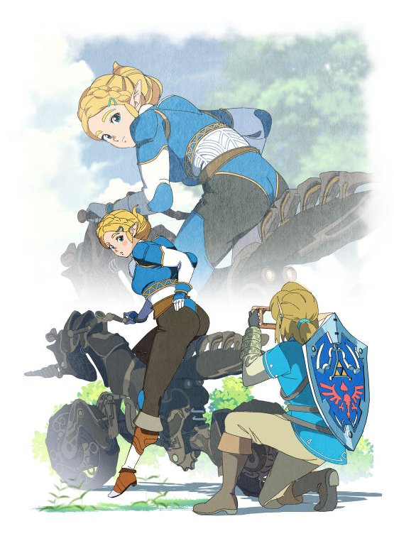 link and princess zelda (the legend of zelda and 3 more) drawn by edoya_inuhachi