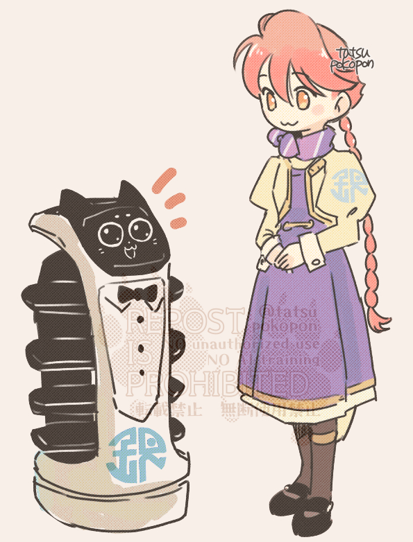 yachiyo and bellabot (apocalypse hotel) drawn by tatsuri_(forest_penguin)