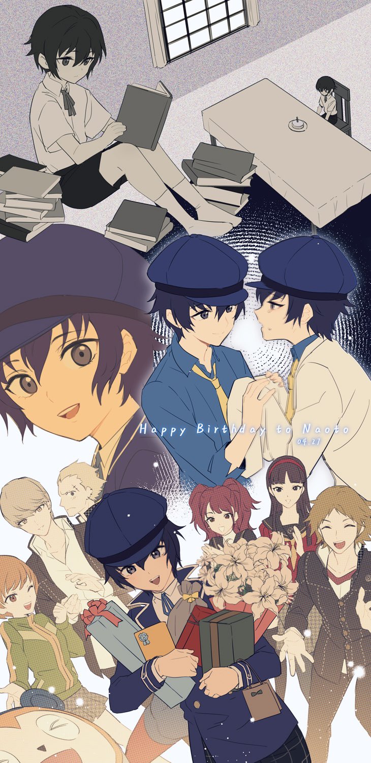 narukami yu, shirogane naoto, satonaka chie, kujikawa rise, amagi yukiko, and 4 more (persona and 1 more) drawn by naohaji