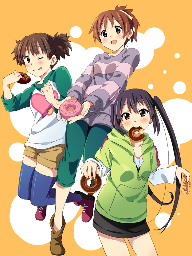 nakano azusa, hirasawa ui, and suzuki jun (k-on!) drawn by kitagawa_unagi