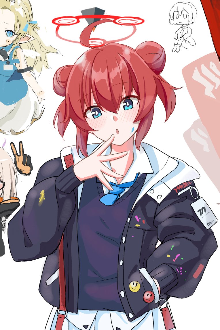 maki, sora, and kotama (blue archive) drawn by flame_tsukushi