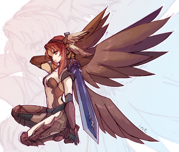 minerva and dark minerva (puzzle & dragons) drawn by ineshumi
