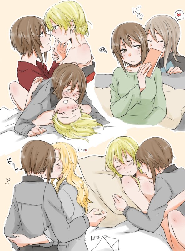 darjeeling, nishizumi maho, kay, mika, and carpaccio (girls und panzer) drawn by yuuhi_(arcadia)