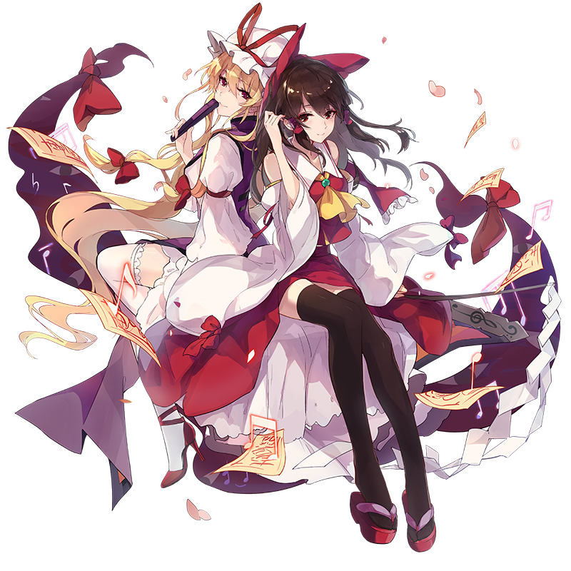 hakurei reimu and yakumo yukari (touhou) drawn by sam_ashton