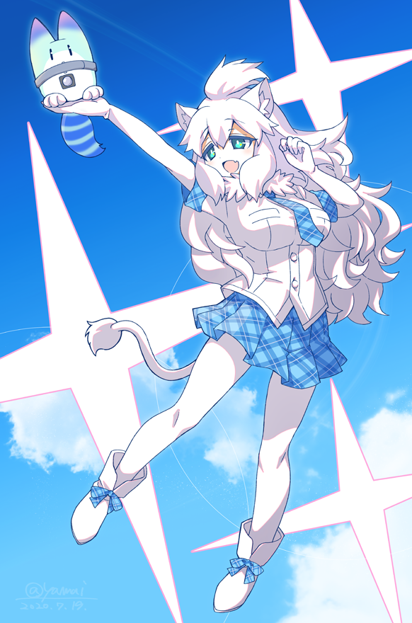 lucky beast and white lion (kemono friends and 1 more) drawn by yamai_(lsd)