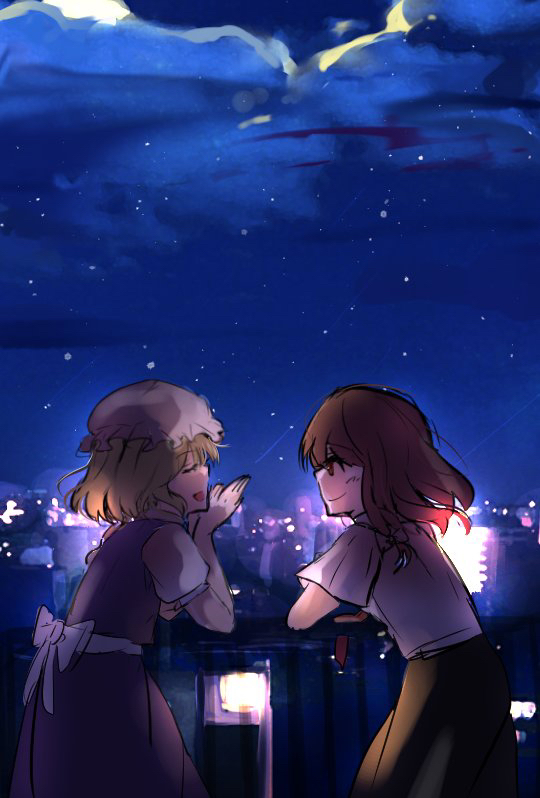 usami renko and maribel hearn (touhou) drawn by moyashi_(oekaki_touhou)