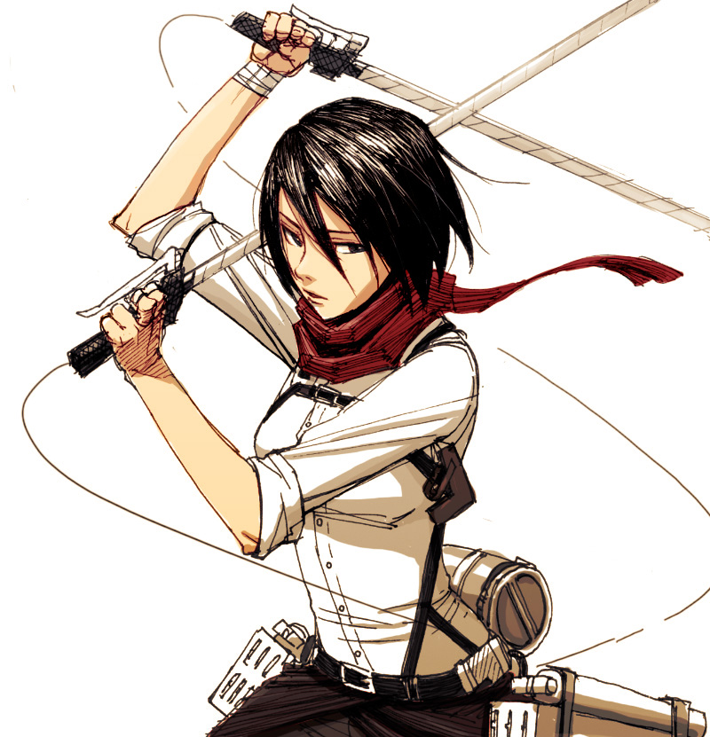 mikasa ackerman (shingeki no kyojin) drawn by yangsalt_(kibkibe)
