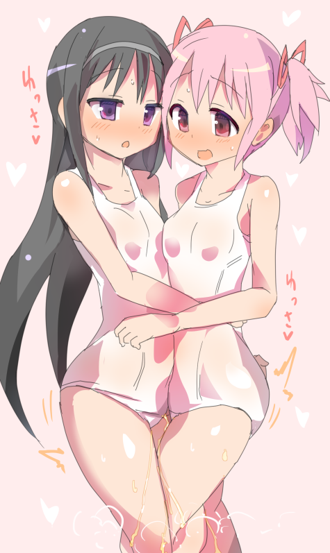 akemi homura and kaname madoka (mahou shoujo madoka magica) drawn by gedou_danshaku
