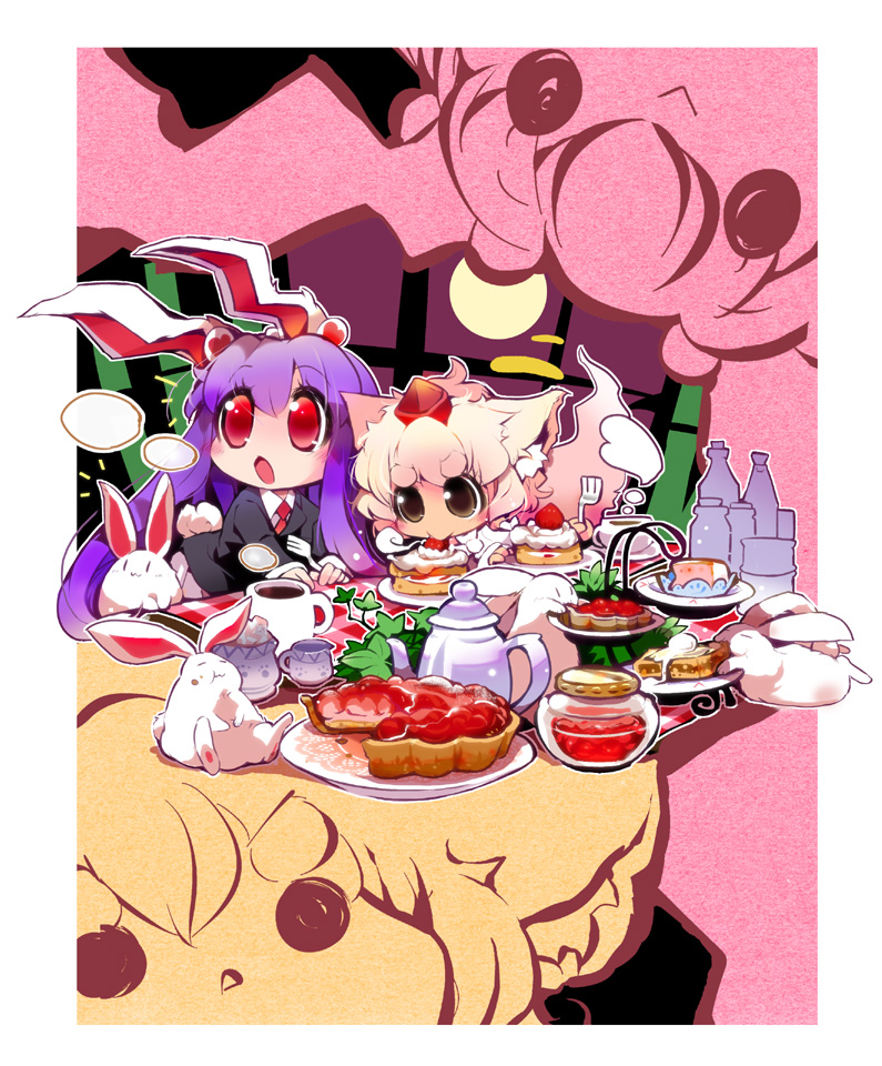 reisen udongein inaba and inubashiri momiji (touhou) drawn by usoneko