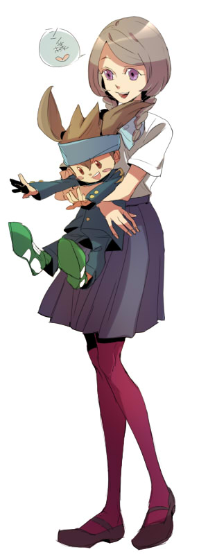 yamana akane and nishizono shinsuke (inazuma eleven go and 1 more) drawn by hiroaki_(angie)