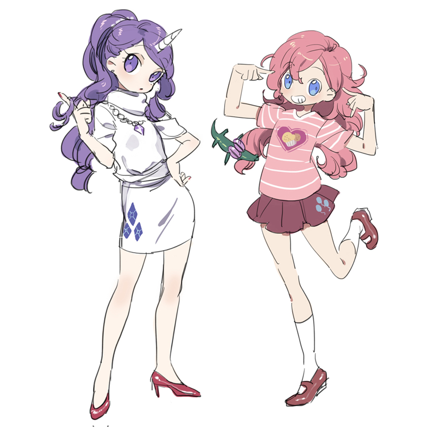 pinkie pie, rarity, and gummy (my little pony and 1 more) drawn by ushi_(newrein)