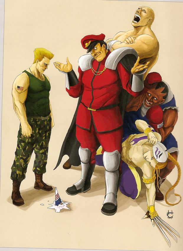 m. bison, guile, sagat, vega, and balrog (street fighter)