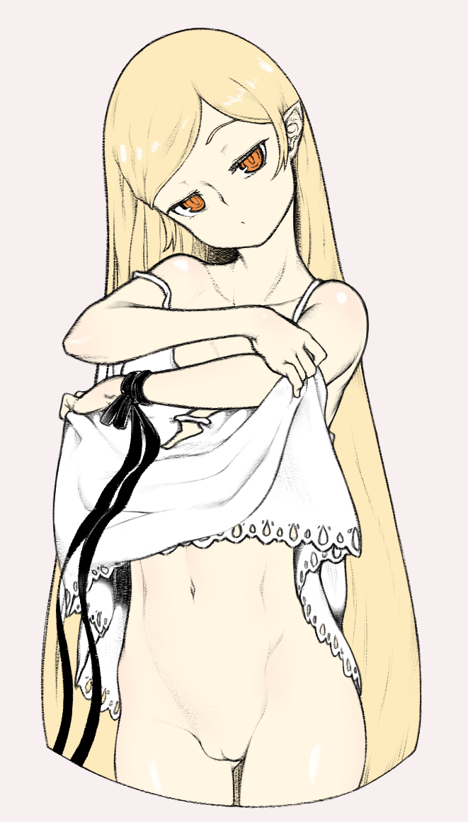 oshino shinobu and kiss-shot acerola-orion heart-under-blade (monogatari and 1 more) drawn by andou_(fubin)