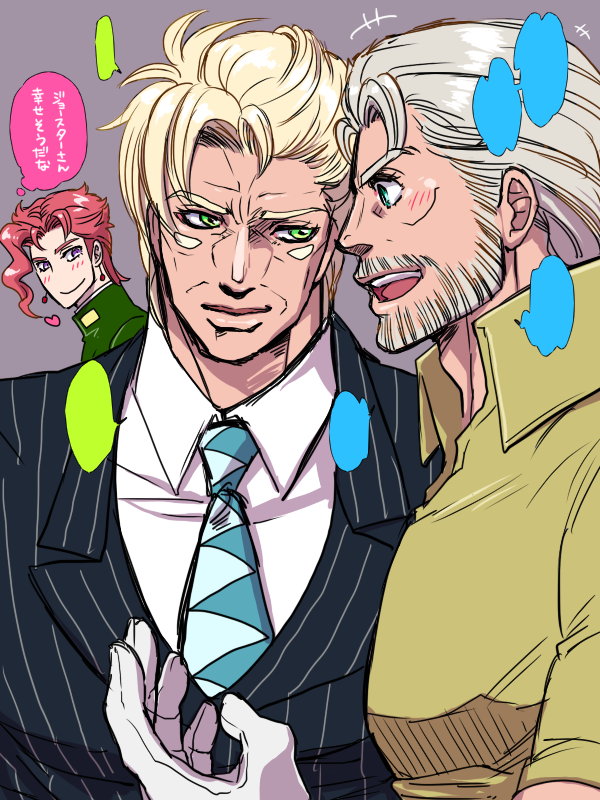 joseph joestar, caesar anthonio zeppeli, and kakyoin noriaki (jojo no kimyou na bouken and 1 more) drawn by yuriko2755