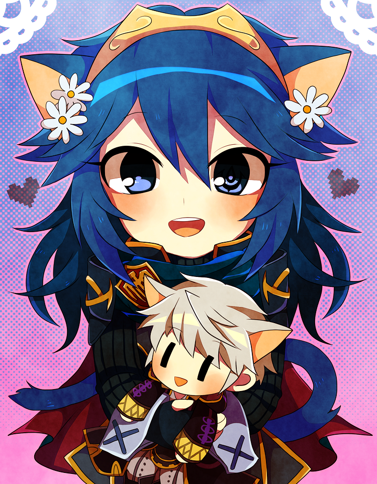 lucina and male robin (fire emblem and 1 more) drawn by myumyu._baton-nashi