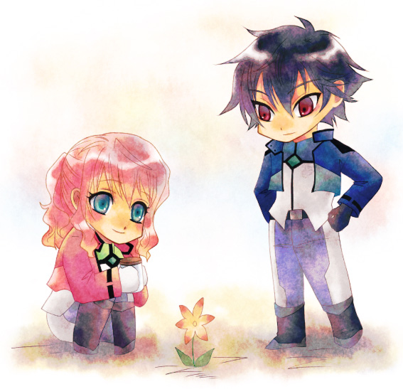 setsuna f. seiei and feldt grace (gundam and 1 more) drawn by iwanashi_(evmoon)
