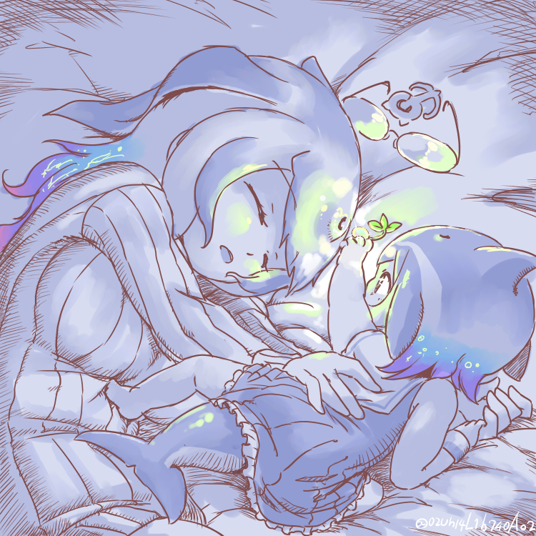 common dolphin and blue whale (kemono friends) drawn by maki_(02uh14l1b740ao2)