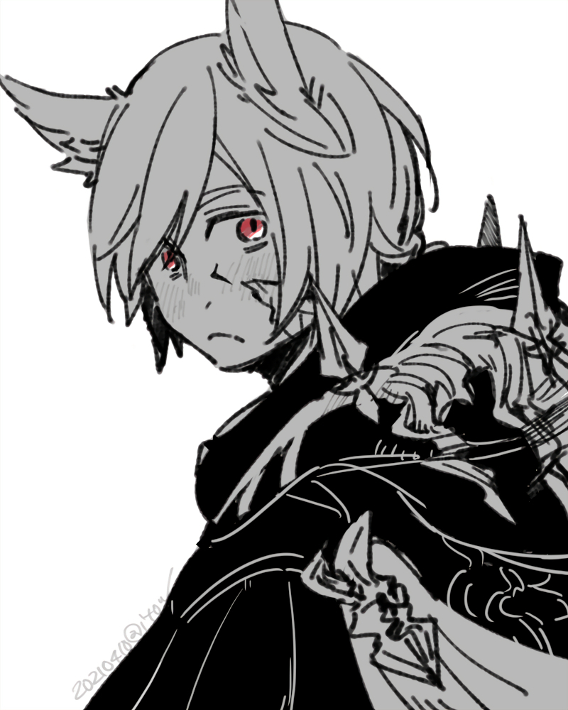g'raha tia and crystal exarch (final fantasy and 1 more) drawn by itowo_(itowc)