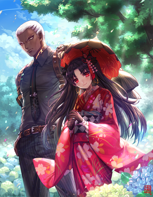 ishtar and emiya alter (fate and 1 more) drawn by box_(hotpppink)