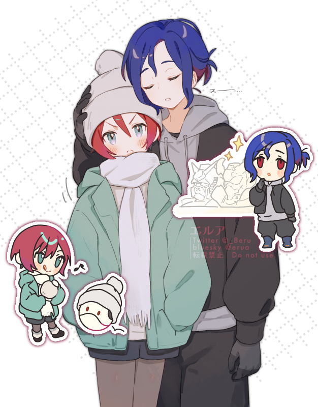 amate yuzuriha, haro, shuji ito, rx-78-2 gundam, and gquuuuuux (gundam and 2 more) drawn by erua_(_8eru)