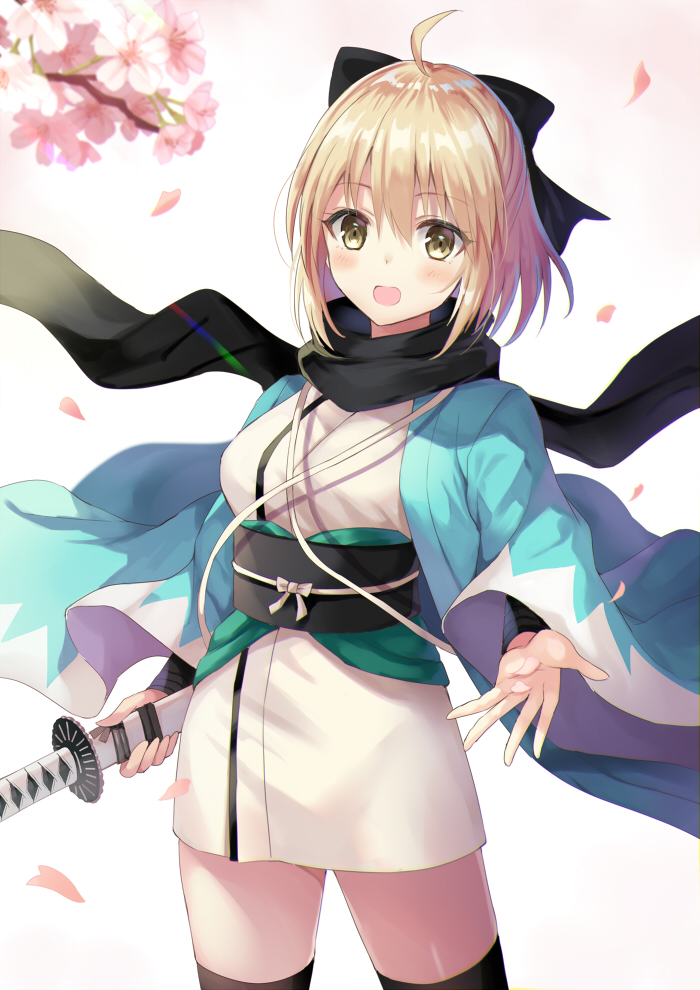 okita souji (fate and 2 more) drawn by harimoji