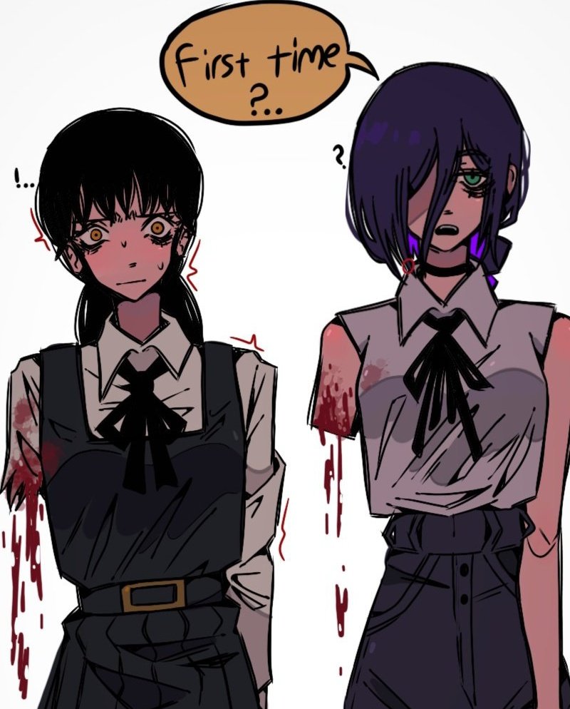 reze and mitaka asa (chainsaw man) drawn by 31ulkubo