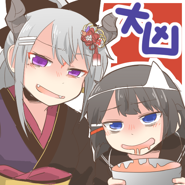 tsukino mito and higuchi kaede (nijisanji) drawn by rebecca_(keinelove)