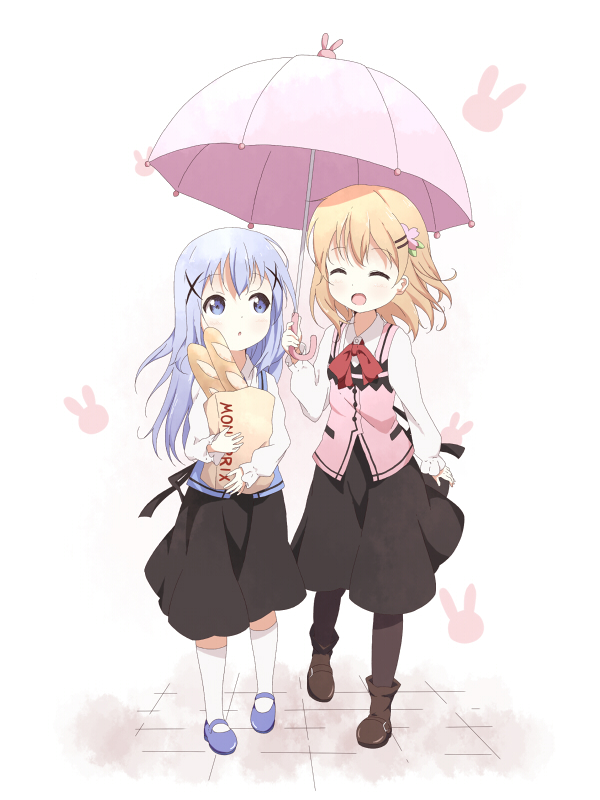kafuu chino and hoto cocoa (gochuumon wa usagi desu ka?) drawn by toma_(shinozaki)