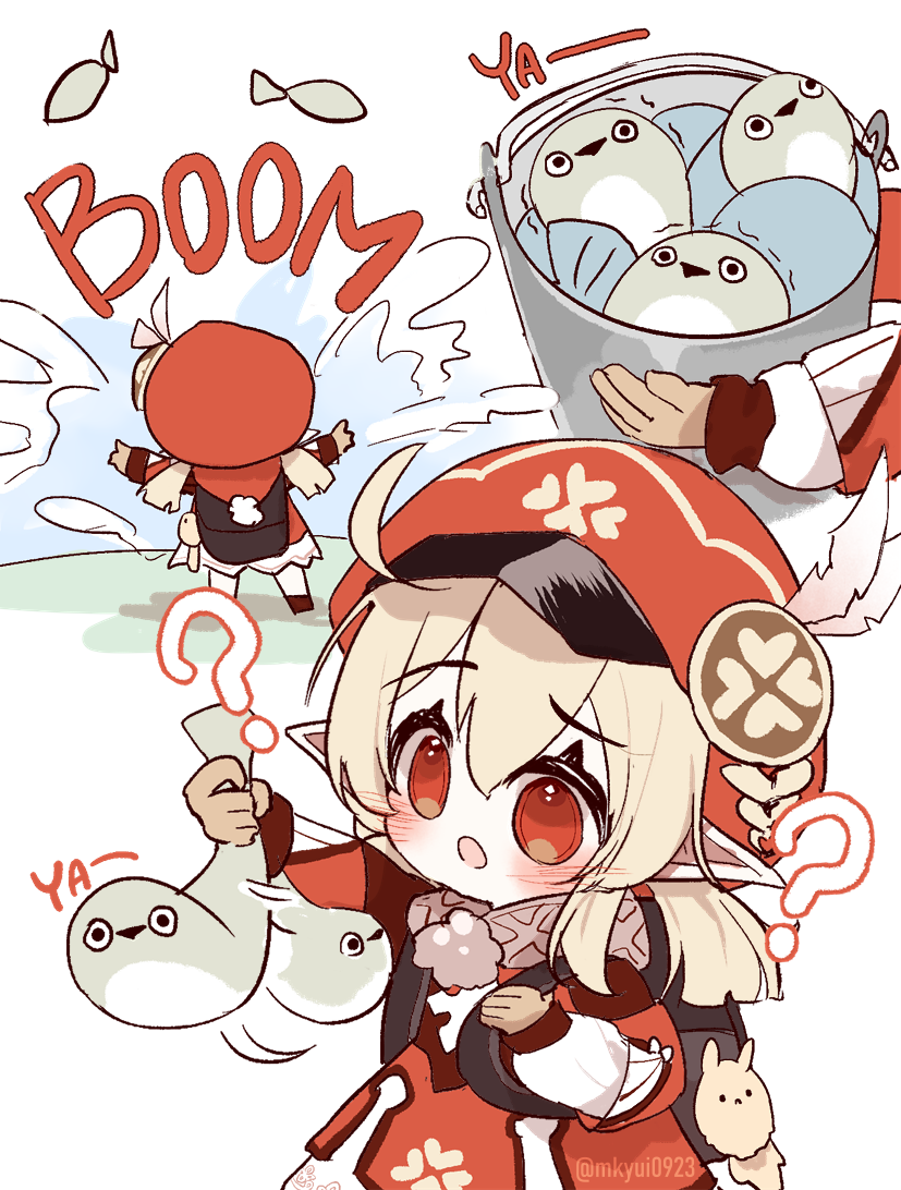 klee and dodoco (genshin impact) drawn by shitsu_(kurikaesi)