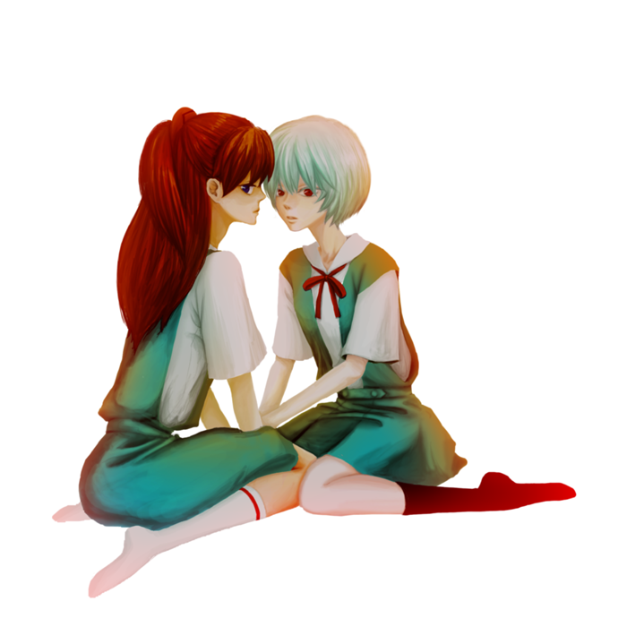 souryuu asuka langley and ayanami rei (neon genesis evangelion) drawn by wrench_(pixiv)