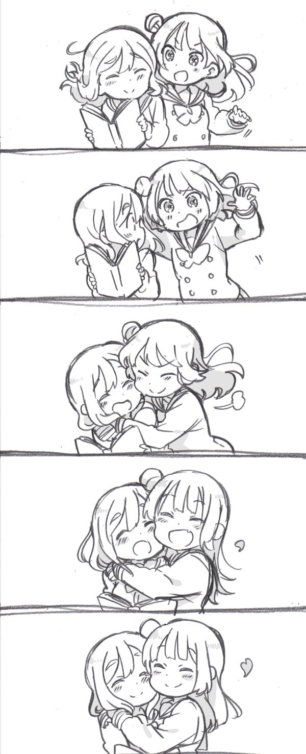 tsushima yoshiko and kunikida hanamaru (love live! and 1 more) drawn by mezashi_(mezamashi_set)