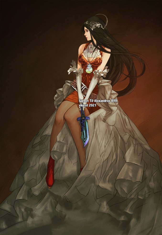 garnet til alexandros xvii (final fantasy and 1 more) drawn by vhyrel