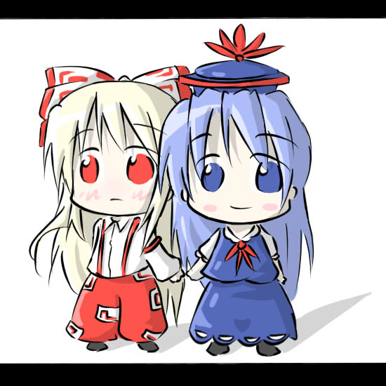 fujiwara no mokou and kamishirasawa keine (touhou) drawn by aoblue