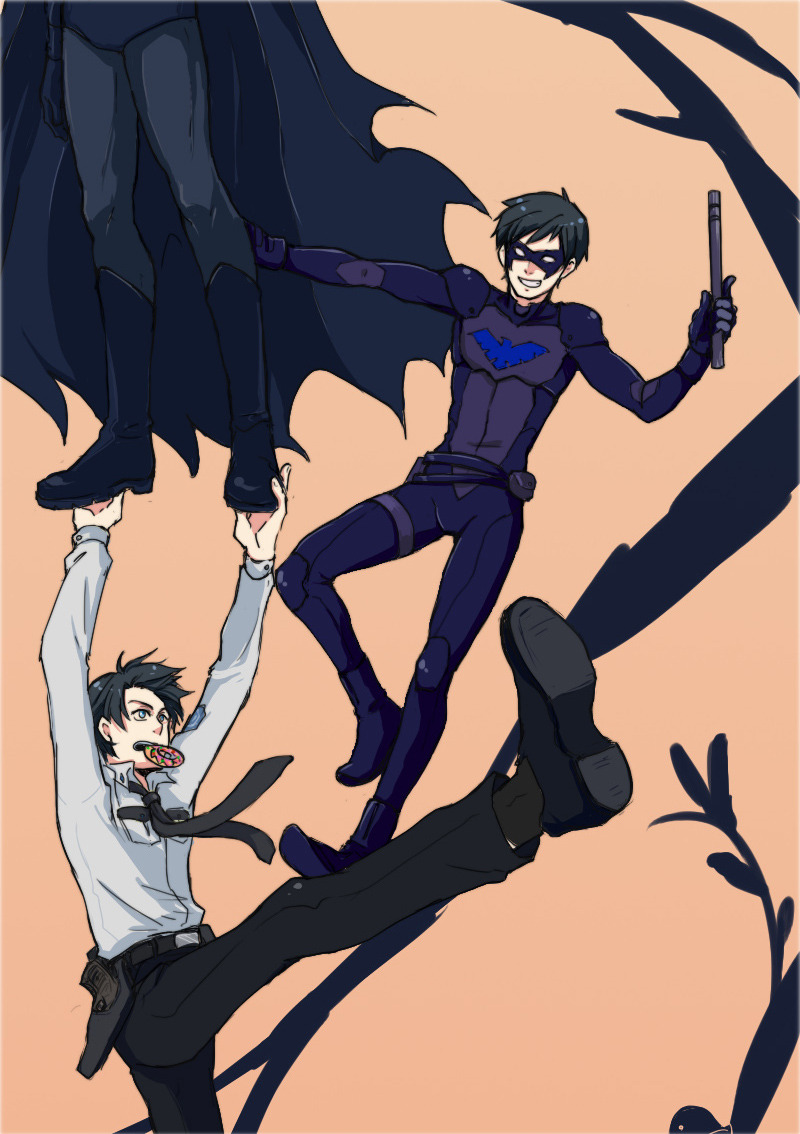 robin, dick grayson, and nightwing (dc comics and 2 more) drawn by phenan