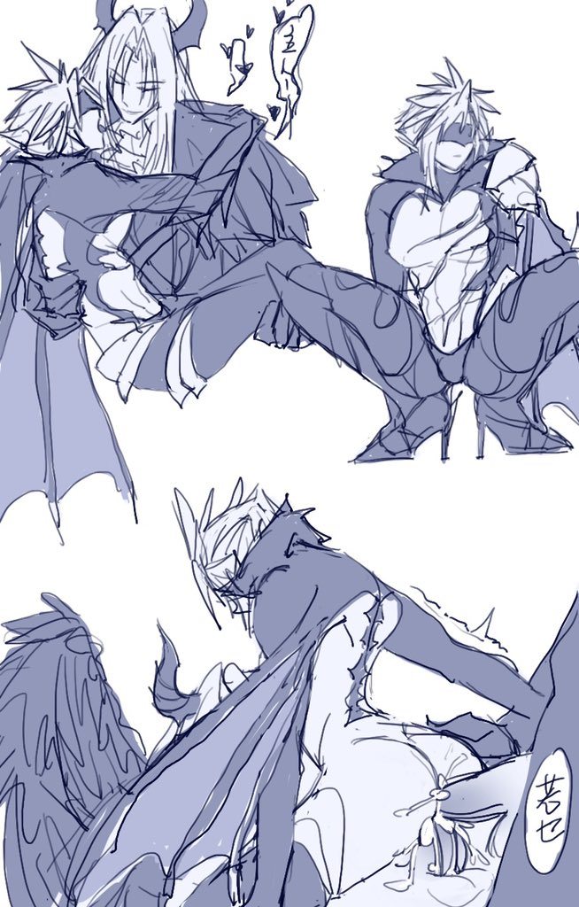 cloud strife and sephiroth (final fantasy and 2 more) drawn by shou49sc
