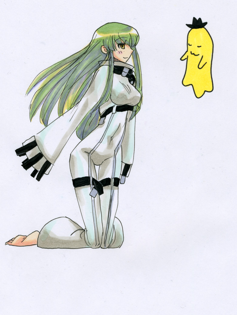 c.c. and cheese-kun (code geass and 1 more) drawn by kikuta