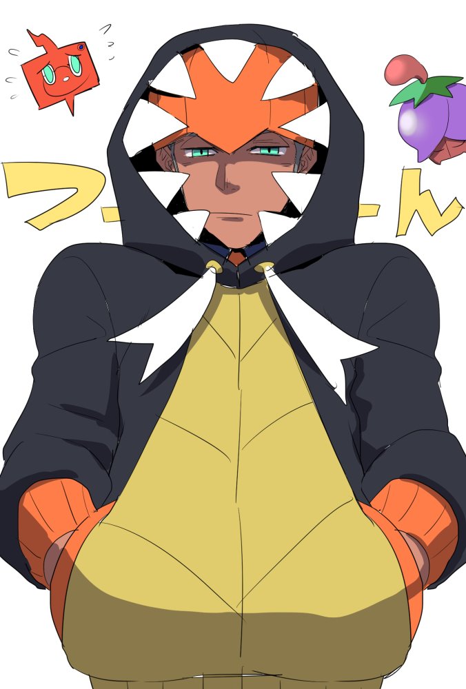 raihan, rotom, rotom phone, and cherrim (pokemon and 1 more) drawn by chikichan