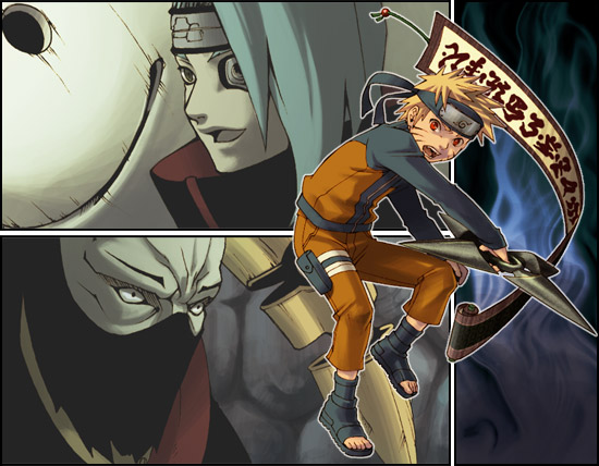 uzumaki naruto, deidara, sasori, and hiruko (naruto and 1 more) drawn by kobashi
