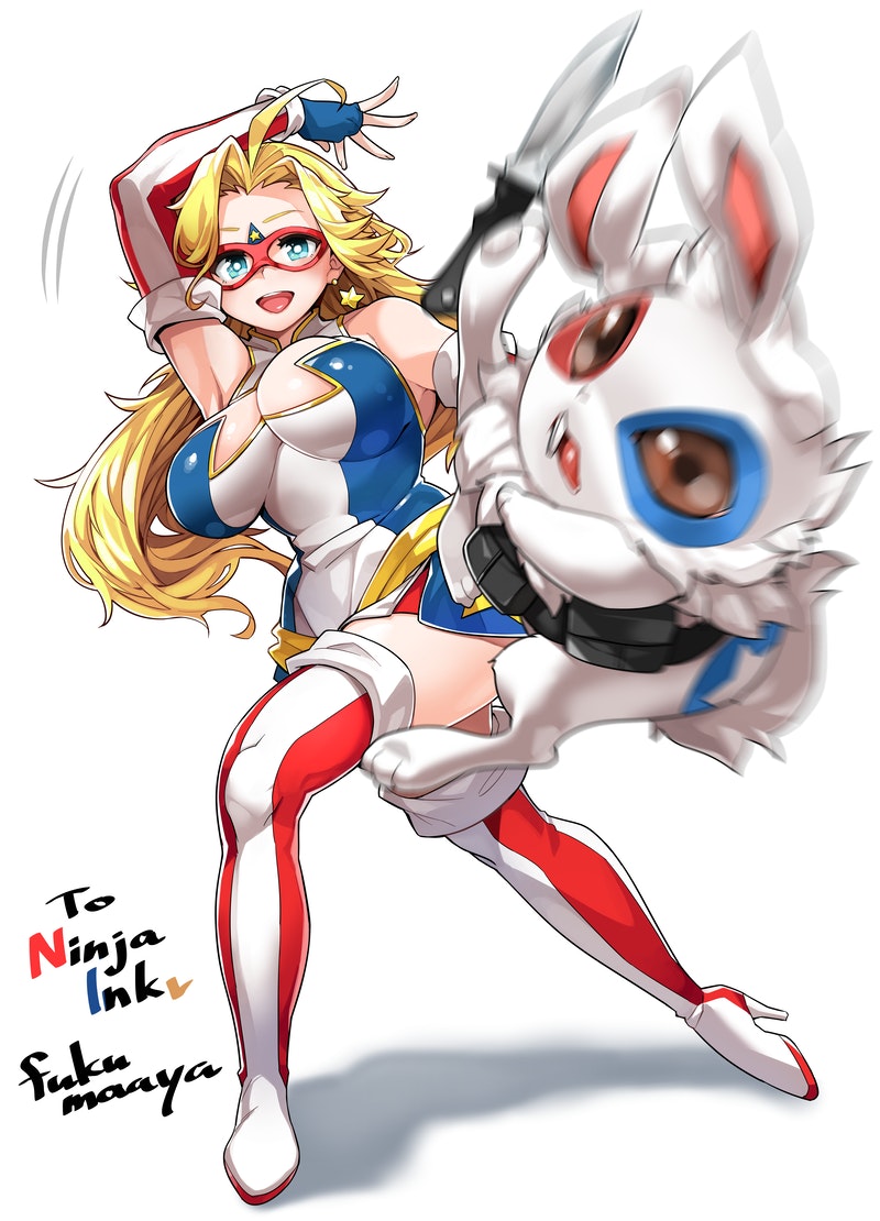 kamen america and u.s.a.-g.i. (kamen america and 1 more) drawn by fukumaaya