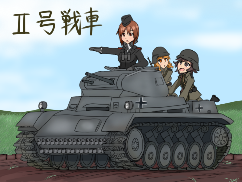 nishizumi miho, akiyama yukari, and takebe saori (girls und panzer) drawn by aoba_(698742)