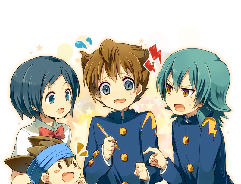 kariya masaki, matsukaze tenma, sorano aoi, and nishizono shinsuke (inazuma eleven and 1 more) drawn by toro_(shiro)