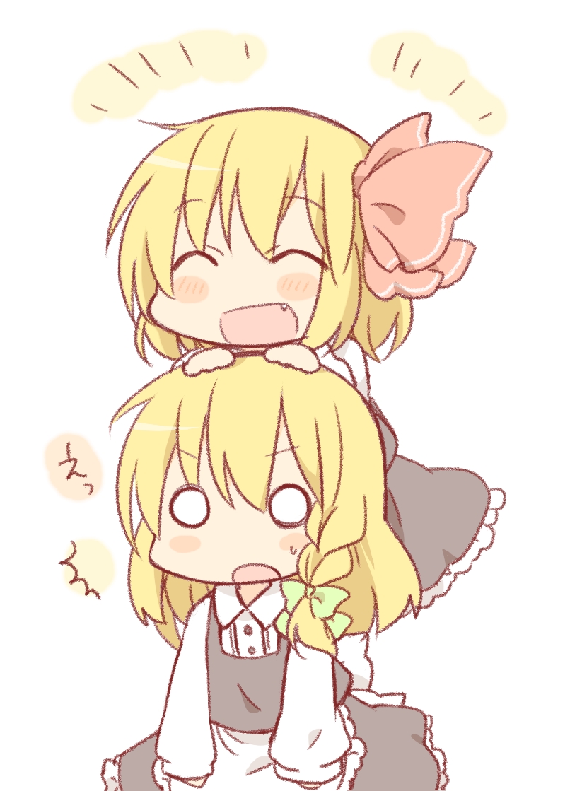 kirisame marisa and rumia (touhou) drawn by daitirumoesu
