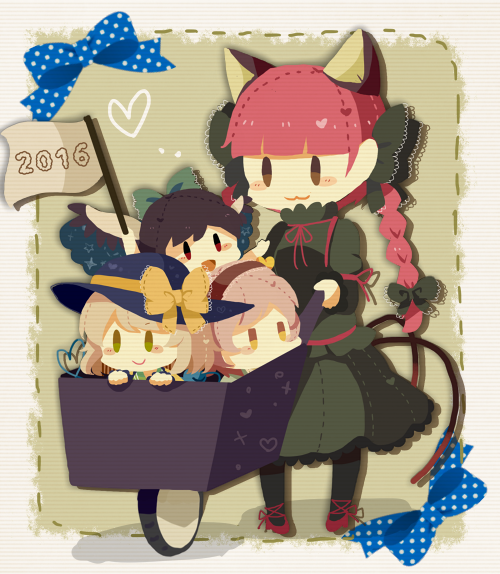 komeiji koishi, komeiji satori, kaenbyou rin, and reiuji utsuho (touhou) drawn by moyo_(amaniwa)