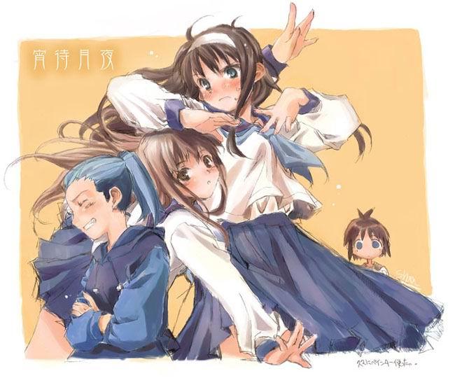 tohno akiha, seo akira, tsukihime souka, and misawa hanei (tsukihime)