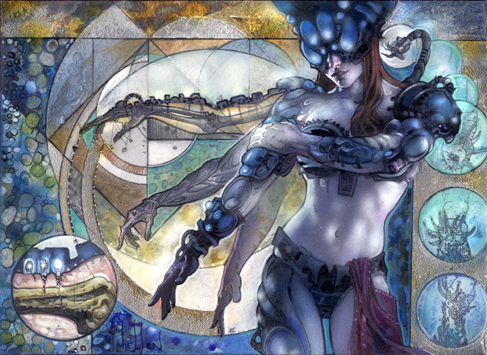 silverskin armor (magic: the gathering and 1 more) drawn by terese_nielsen