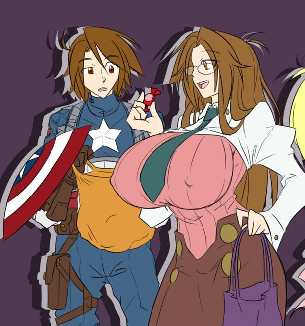 yoko littner, captain america, yomako, mattie, and matt (original and 3 more) drawn by matsu-sensei