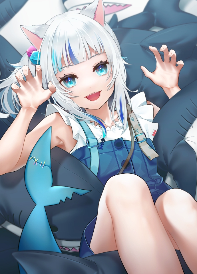 gawr gura (hololive and 1 more) drawn by suzu_(tonami0726)
