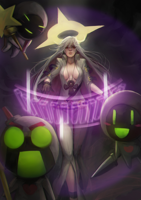 jack-o' valentine, knight servant, magician servant, and lancer servant (guilty gear and 1 more) drawn by phamoz