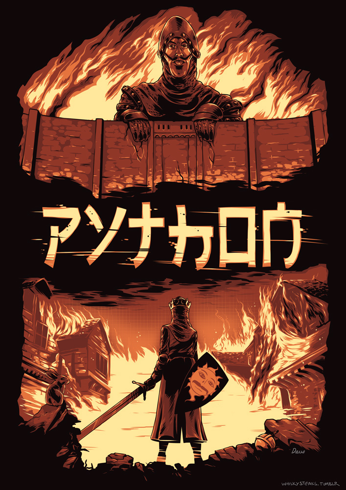 killer rabbit of caerbannog, king arthur, and french guard (shingeki no kyojin and 2 more) drawn by whiskysteaks