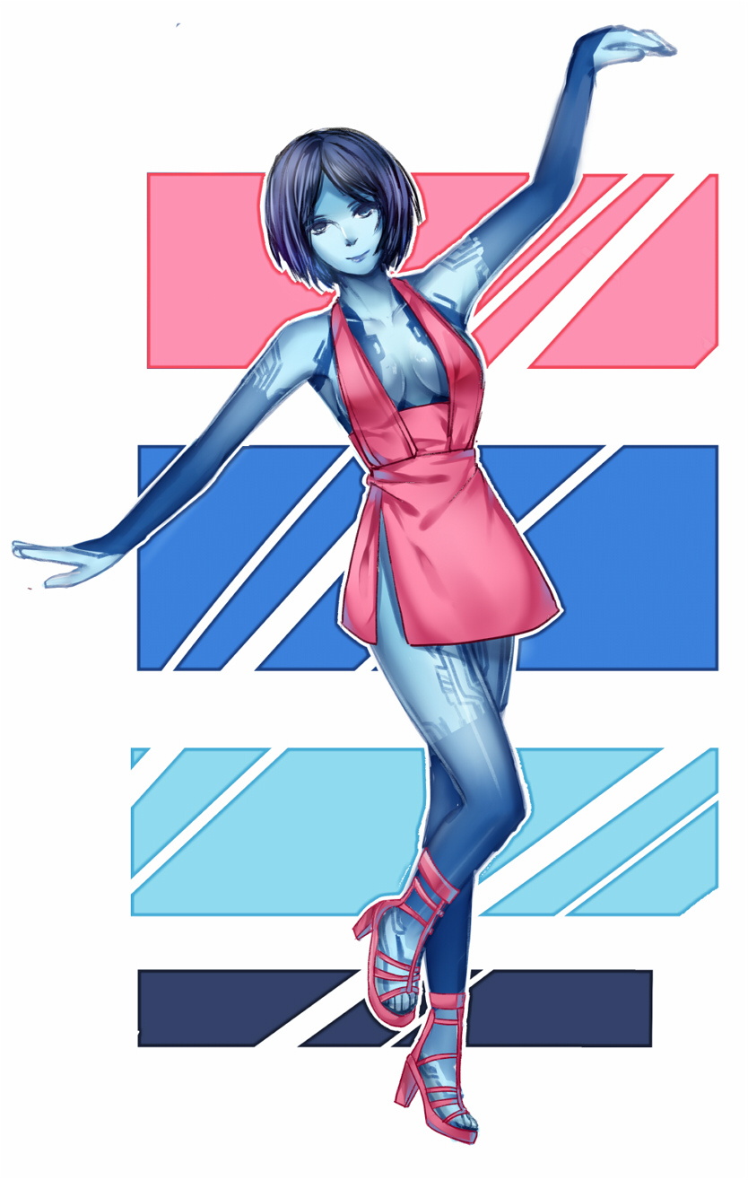 cortana (halo and 1 more) drawn by sky_kiki